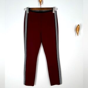 Rag & Bone, Size:2, Burgundy Sporty Form Fitting Pants, Sport Stripes, EUC π€©